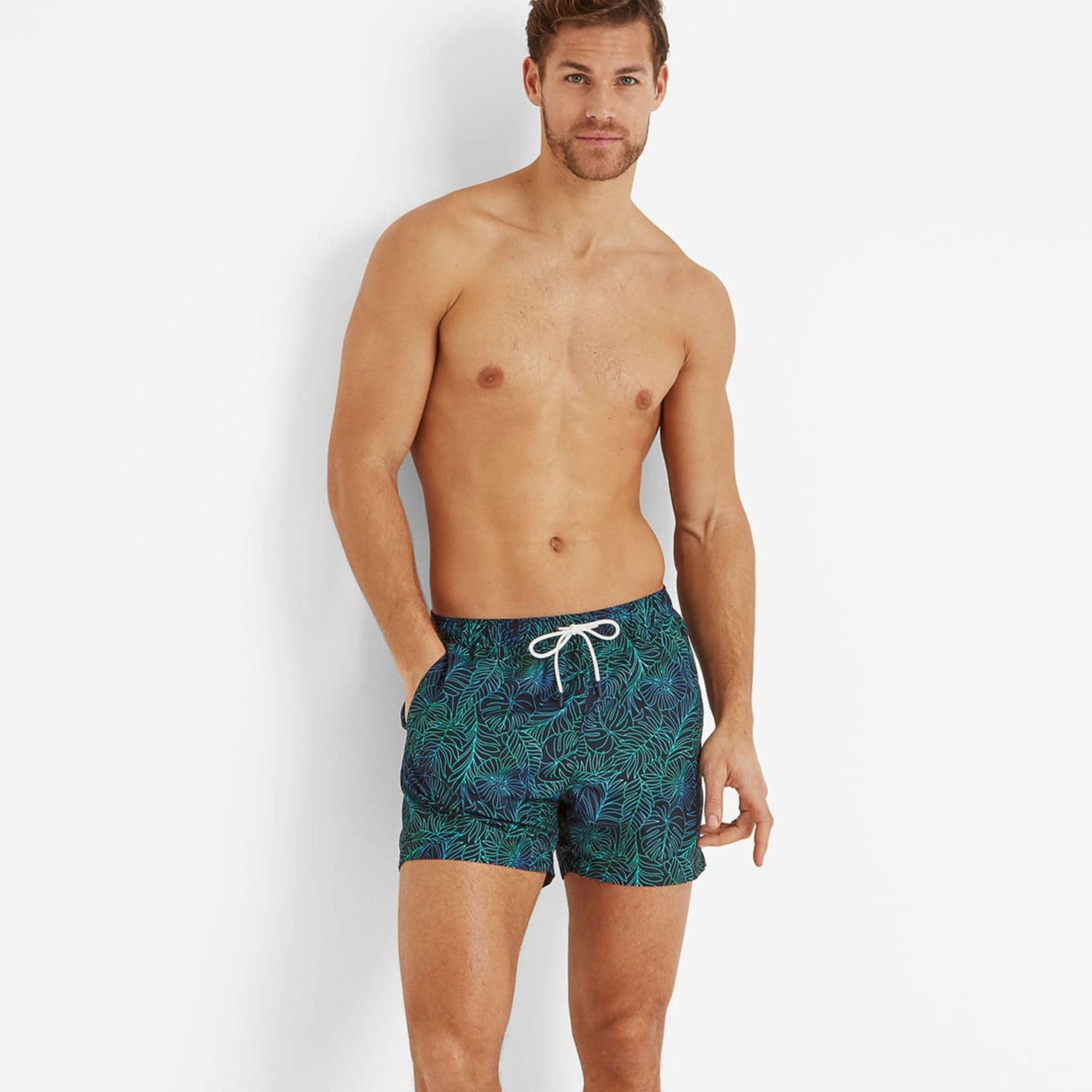Kai Mens Swimshorts - Dark Indigo Tropical Print