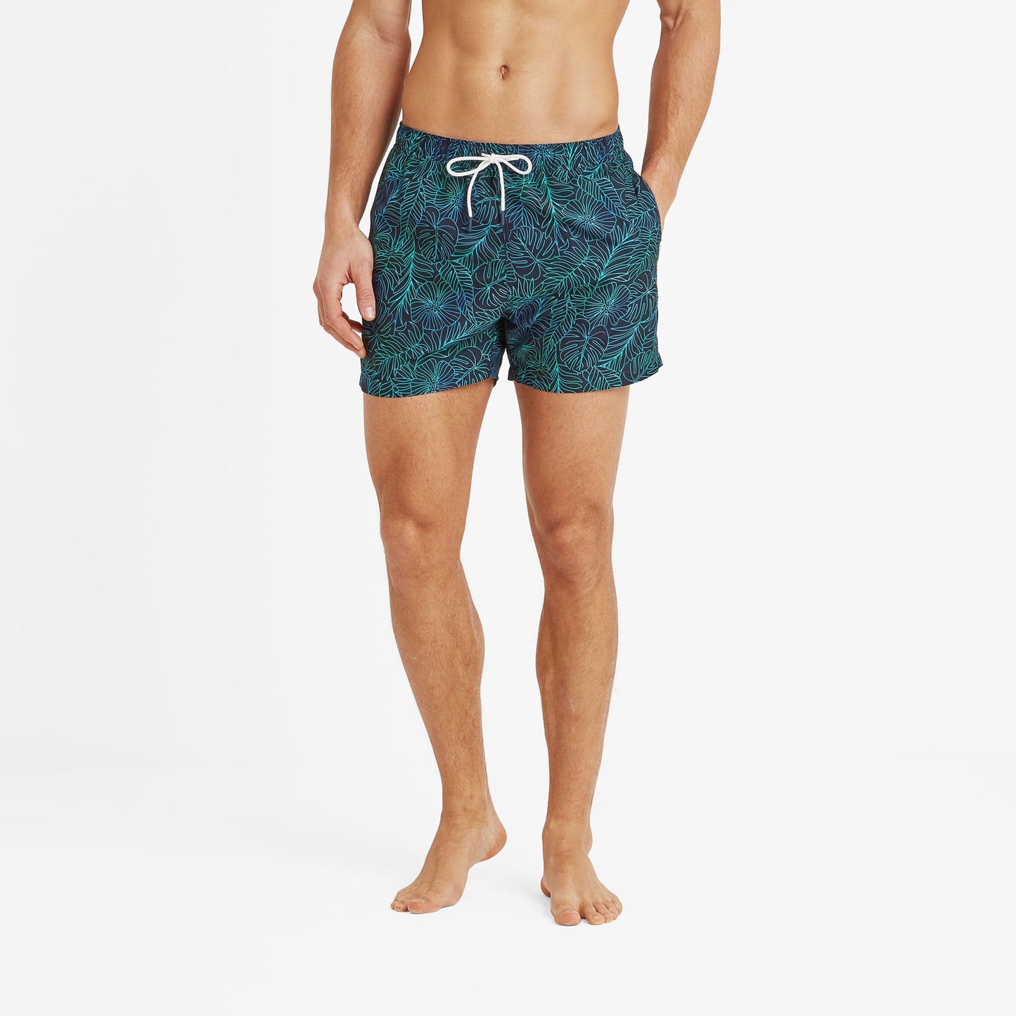 Kai Mens Swimshorts - Dark Indigo Tropical Print