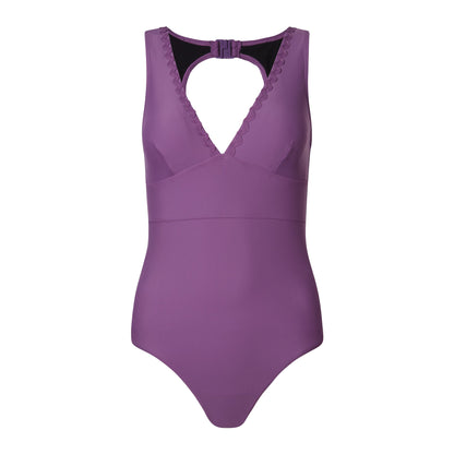Katerina Womens One Piece Mesh Lined Swimsuit - Orchid