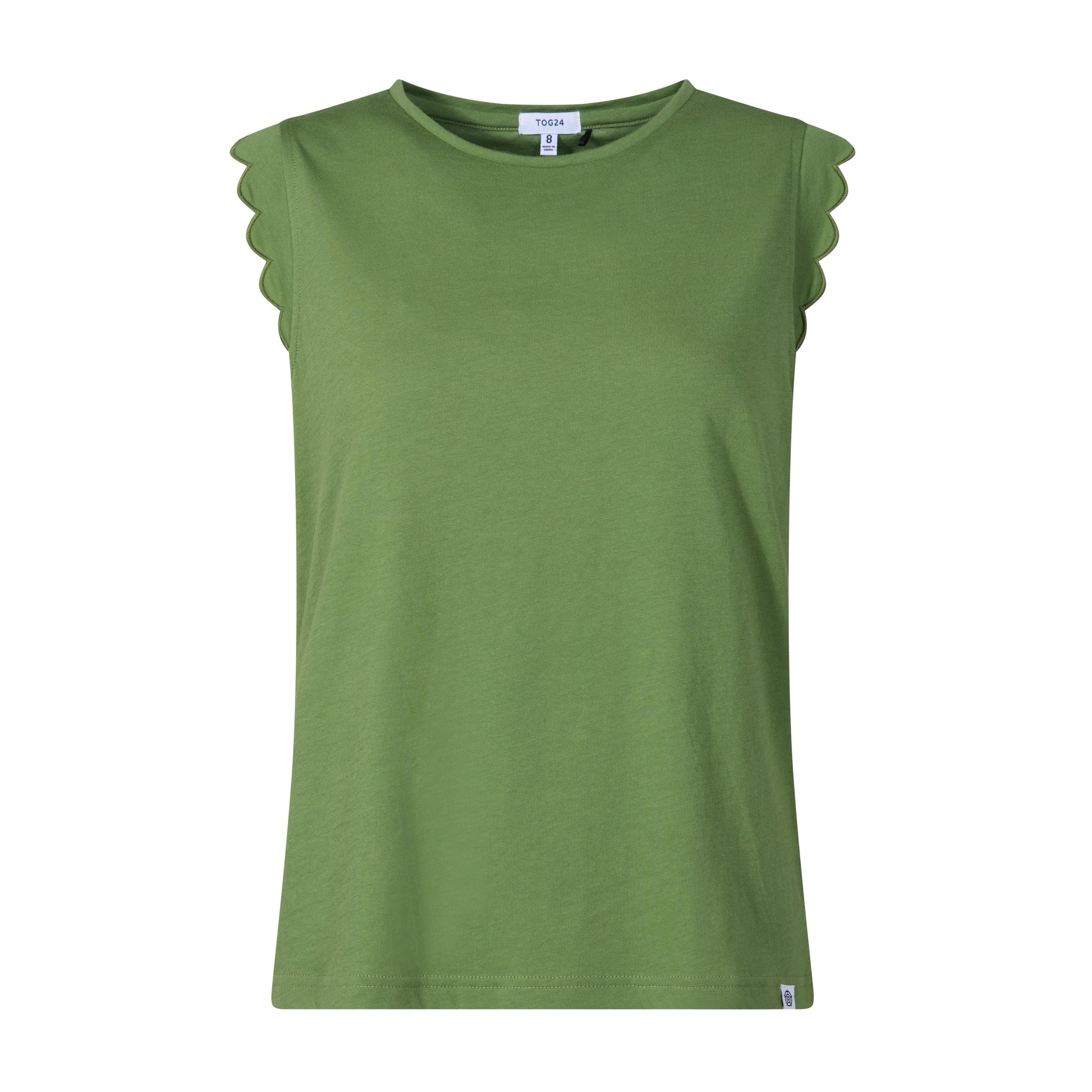 Katie Womens 100% Cotton Supersoft Vest - Dark Matcha