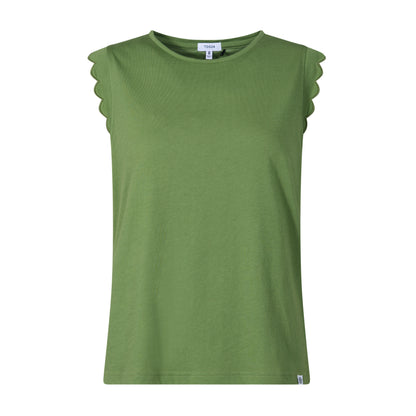Katie Womens 100% Cotton Supersoft Vest - Dark Matcha