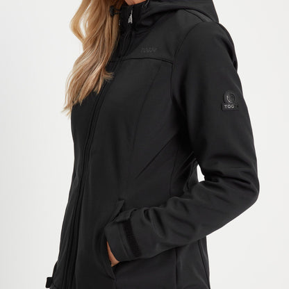 Keld Womens Shower Resistant Hooded Softshell Jacket - Black