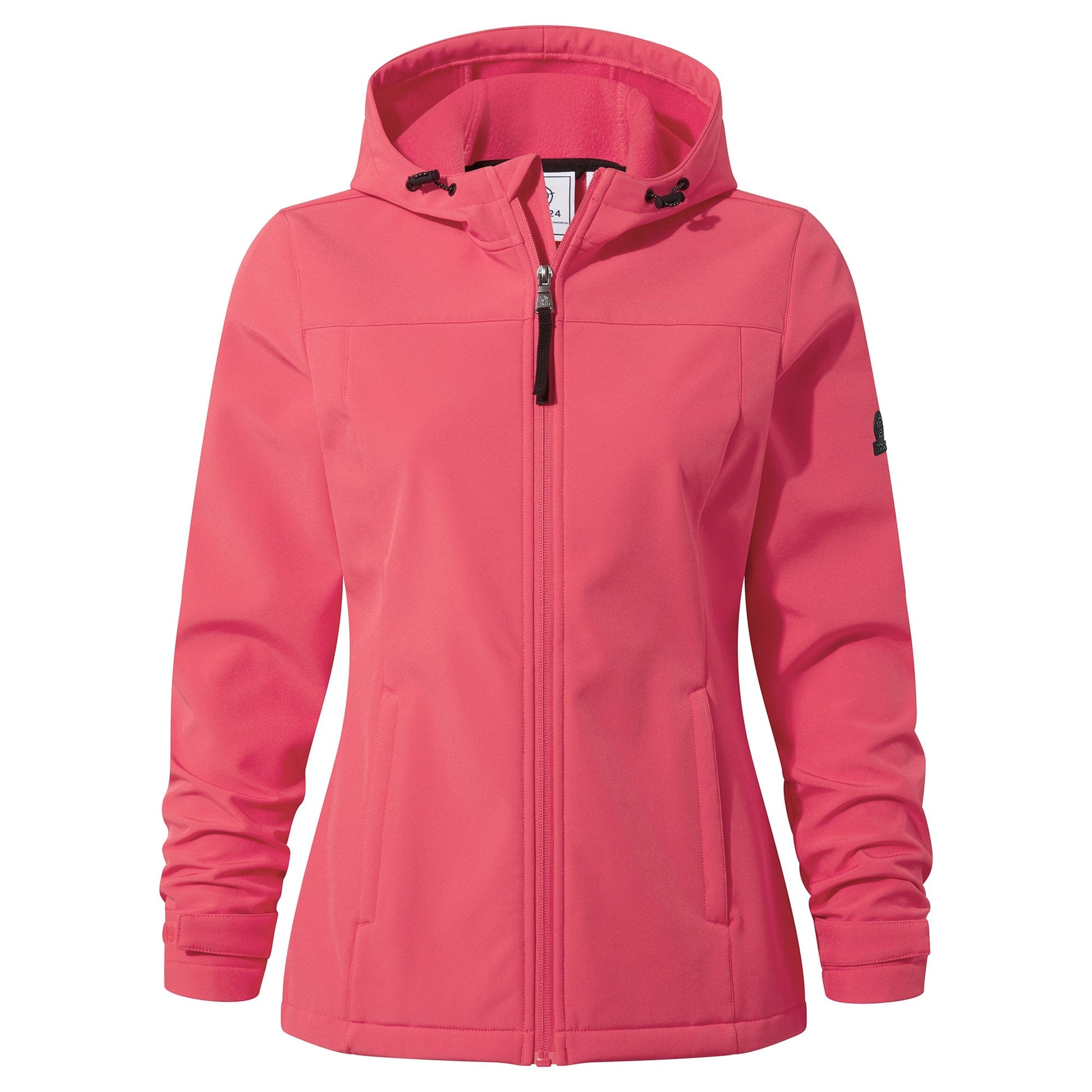 Keld Womens Shower Resistant Hooded Softshell Jacket - Sunset Coral