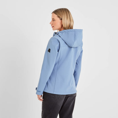 Keld Womens Shower Resistant Hooded Softshell Jacket - Misty Blue