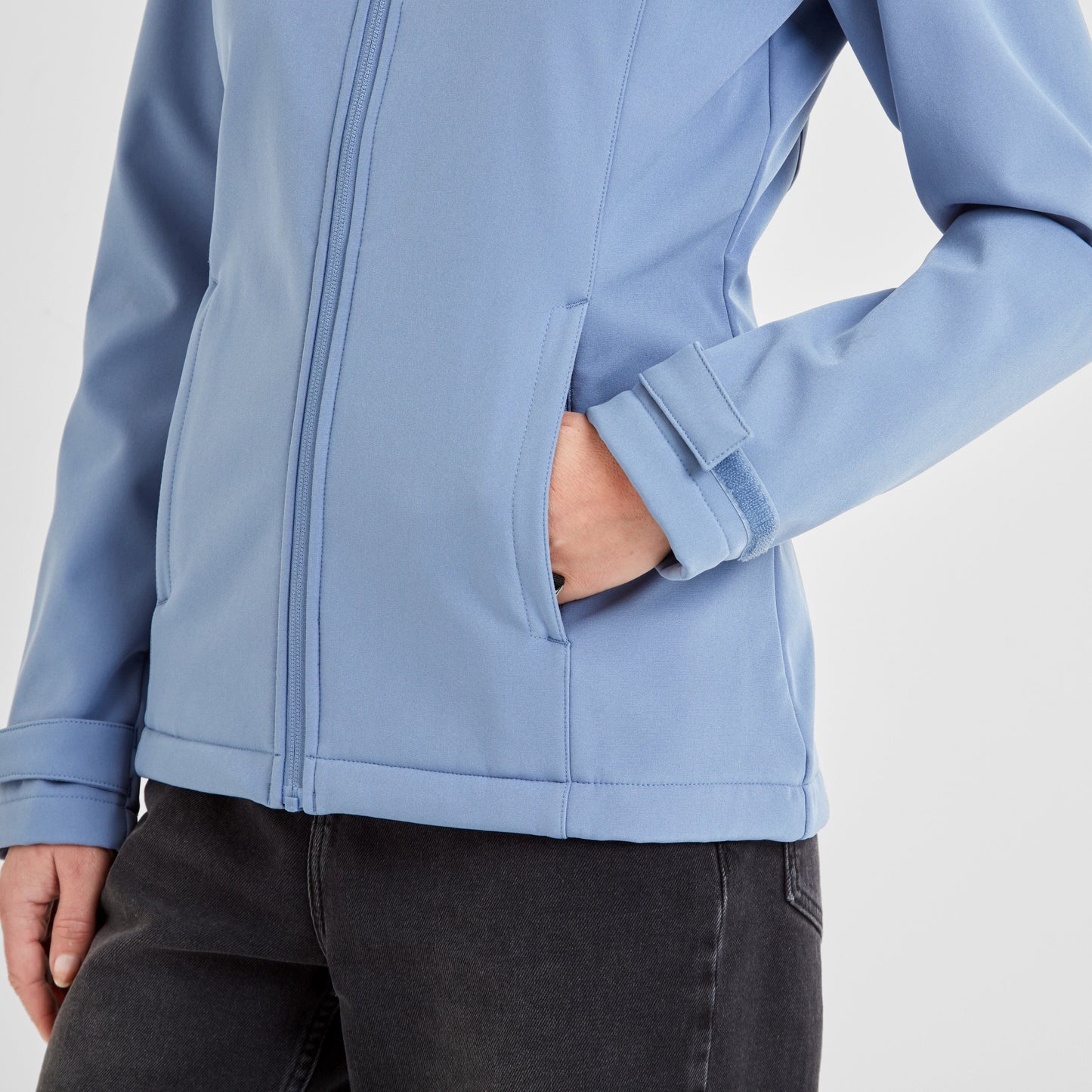 Keld Womens Shower Resistant Hooded Softshell Jacket - Misty Blue