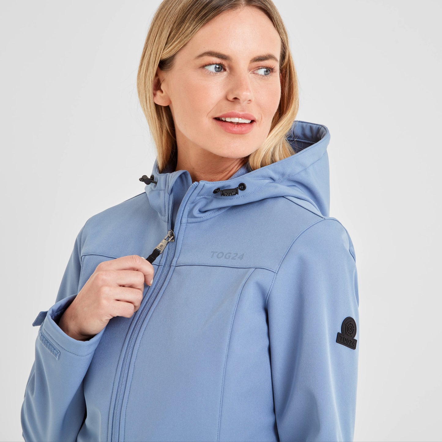 Keld Womens Shower Resistant Hooded Softshell Jacket - Misty Blue