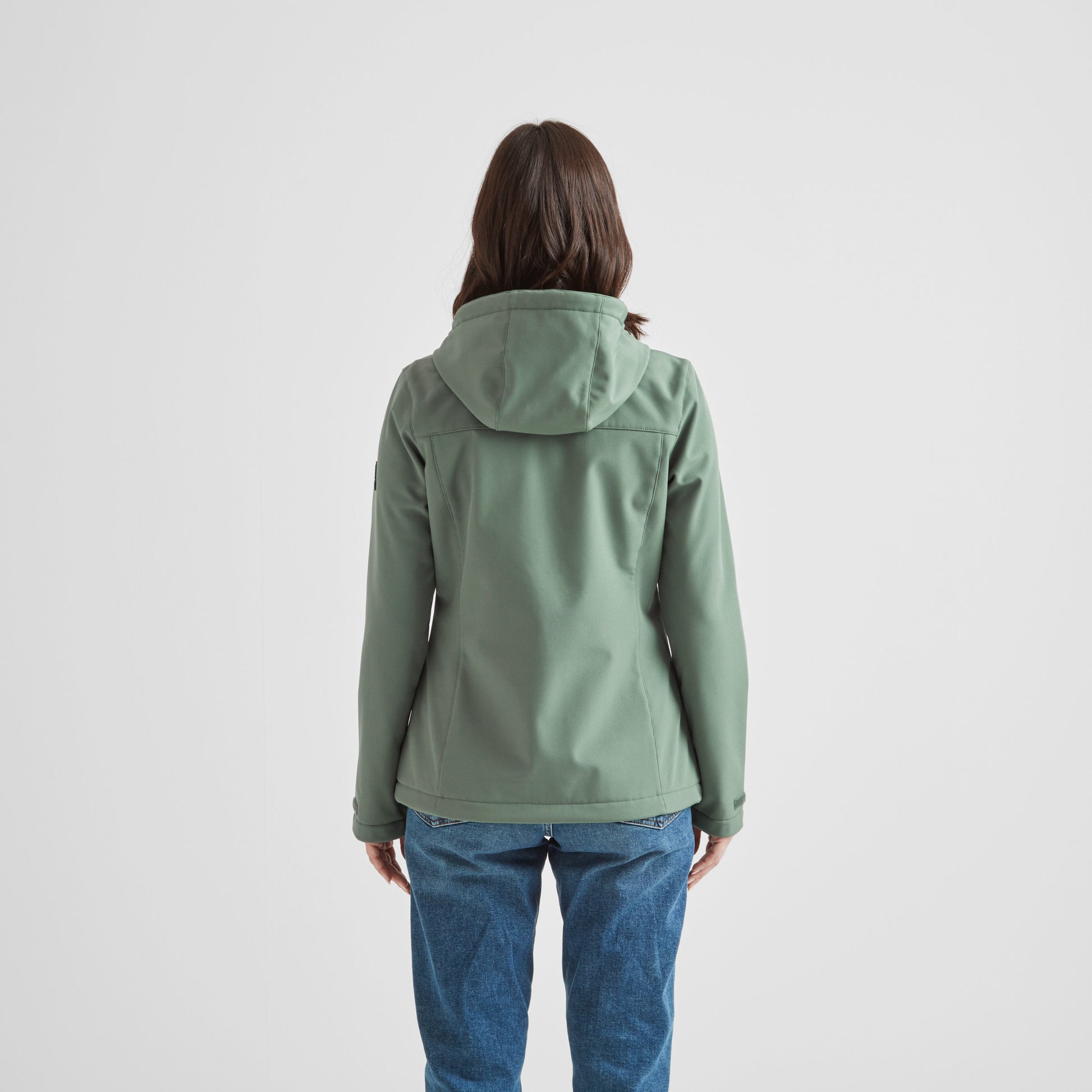 Keld Womens Shower Resistant Hooded Softshell Jacket - Light Forest