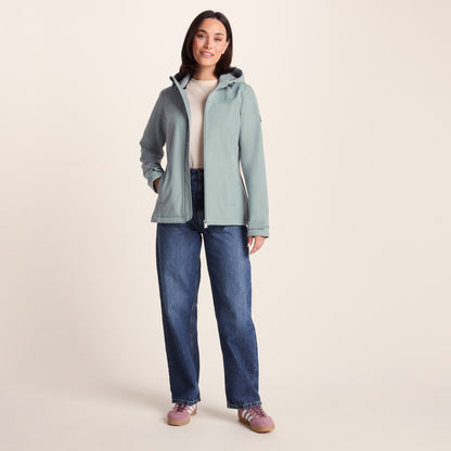 Keld Womens Shower Resistant Hooded Softshell Jacket - Smokey Teal