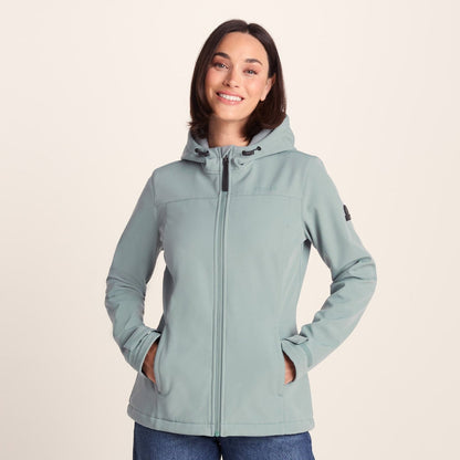 Keld Womens Shower Resistant Hooded Softshell Jacket - Smokey Teal