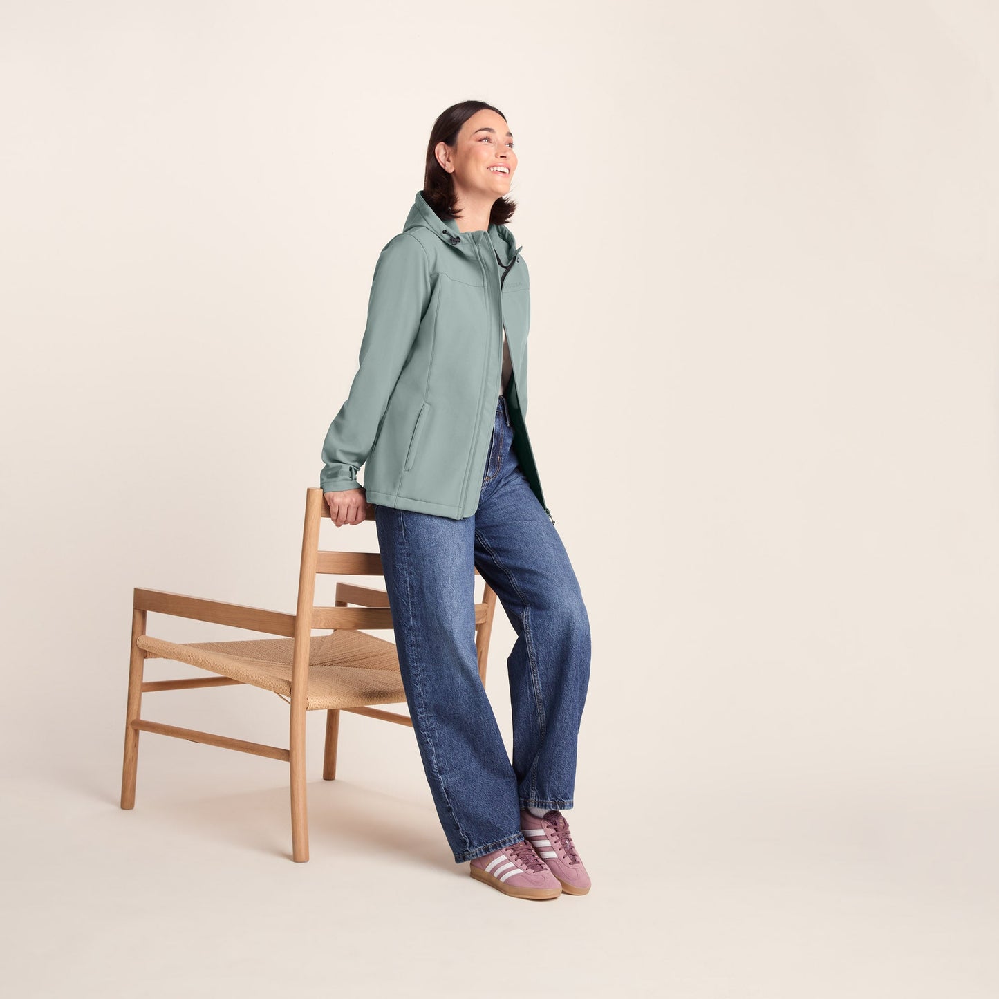 Keld Womens Shower Resistant Hooded Softshell Jacket - Smokey Teal
