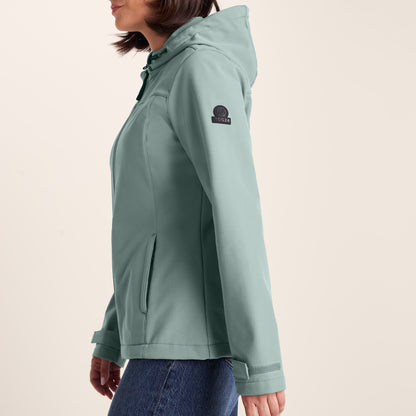 Keld Womens Shower Resistant Hooded Softshell Jacket - Smokey Teal