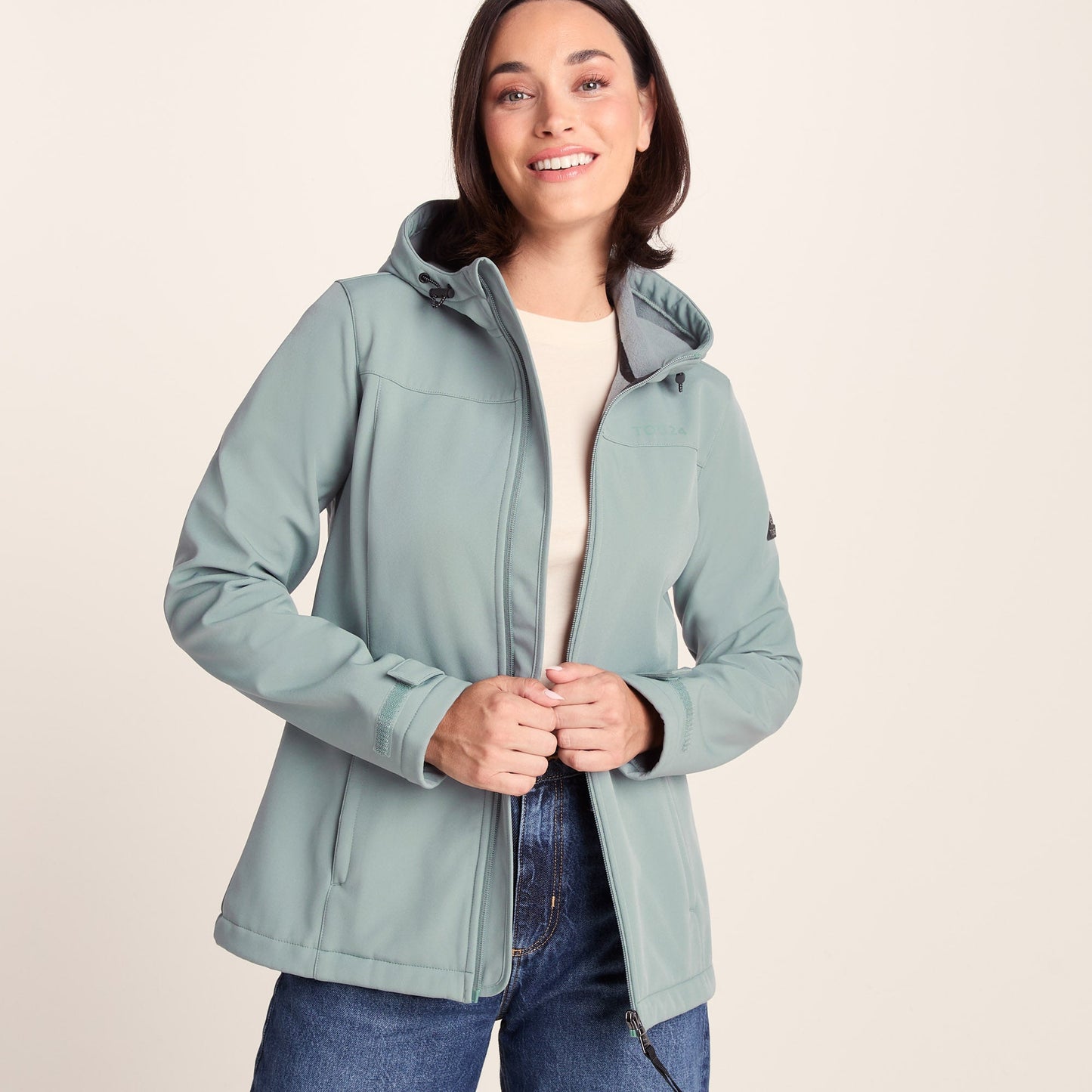 Keld Womens Shower Resistant Hooded Softshell Jacket - Smokey Teal