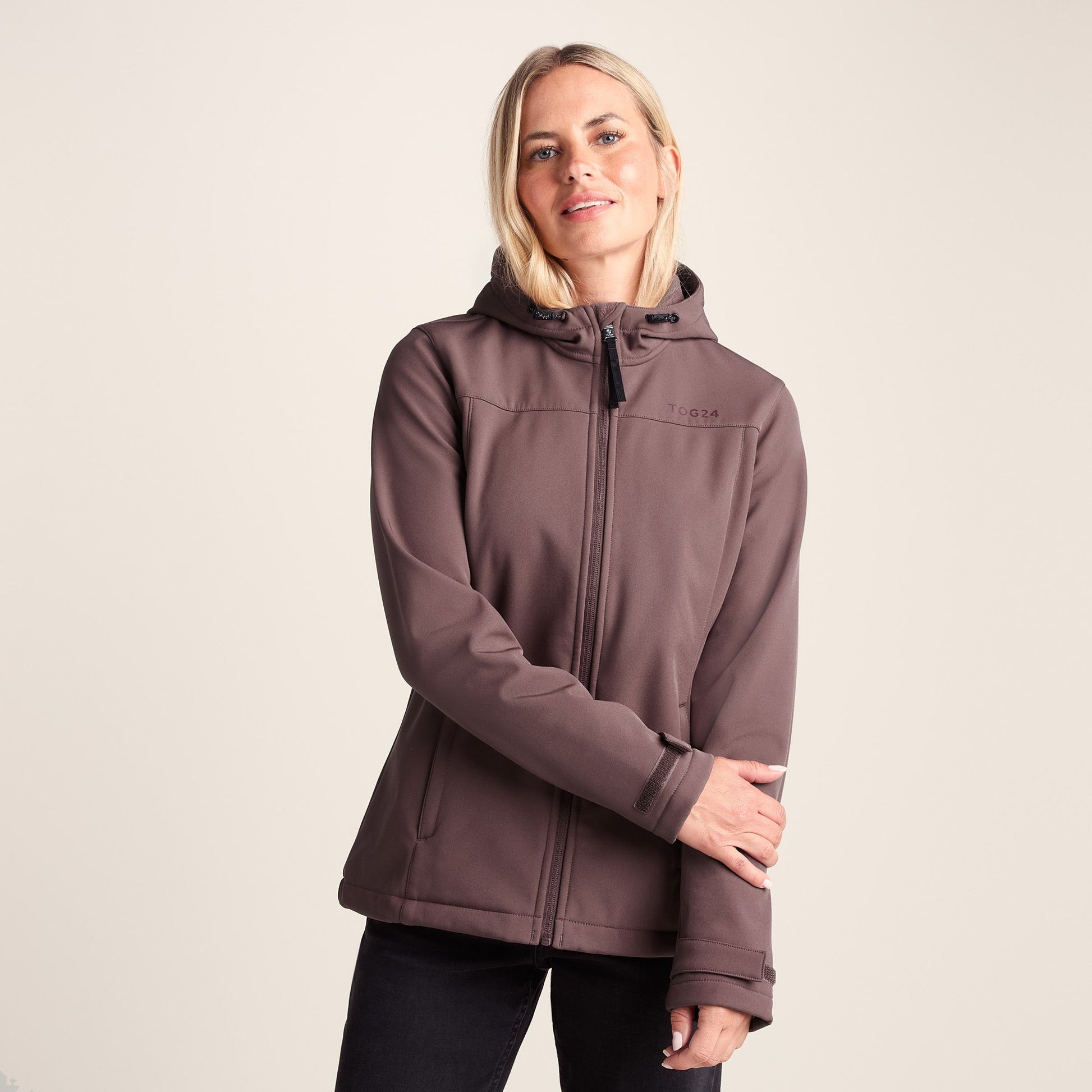Keld Womens Shower Resistant Hooded Softshell Jacket - Dark Mauve