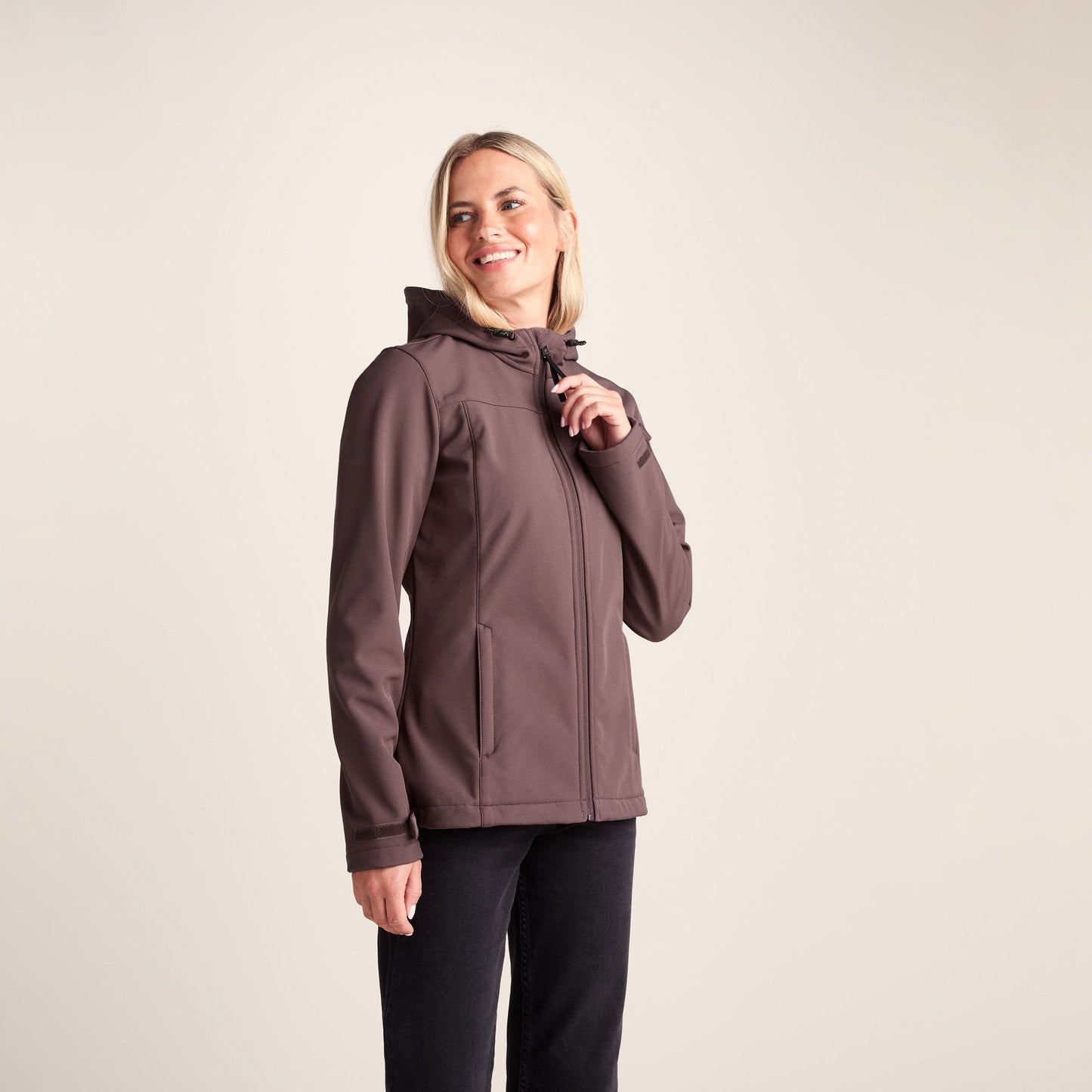 Keld Womens Shower Resistant Hooded Softshell Jacket - Dark Mauve
