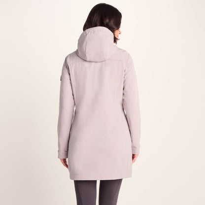 Keld Womens Long Shower Resistant Hooded Softshell Jacket - Dusky Pink