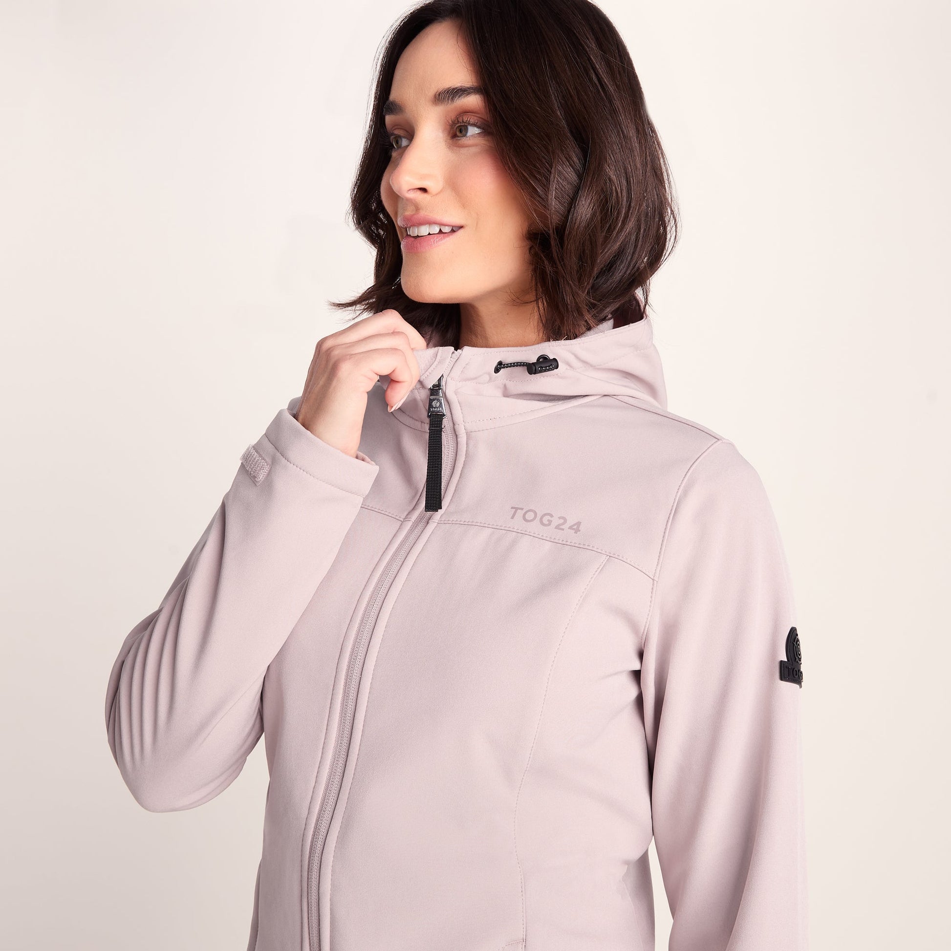 Keld Womens Long Shower Resistant Hooded Softshell Jacket - Dusky Pink