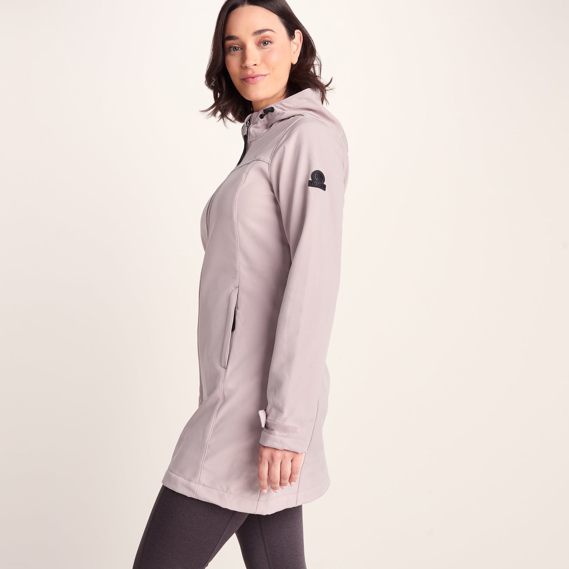 Keld Womens Long Shower Resistant Hooded Softshell Jacket - Dusky Pink