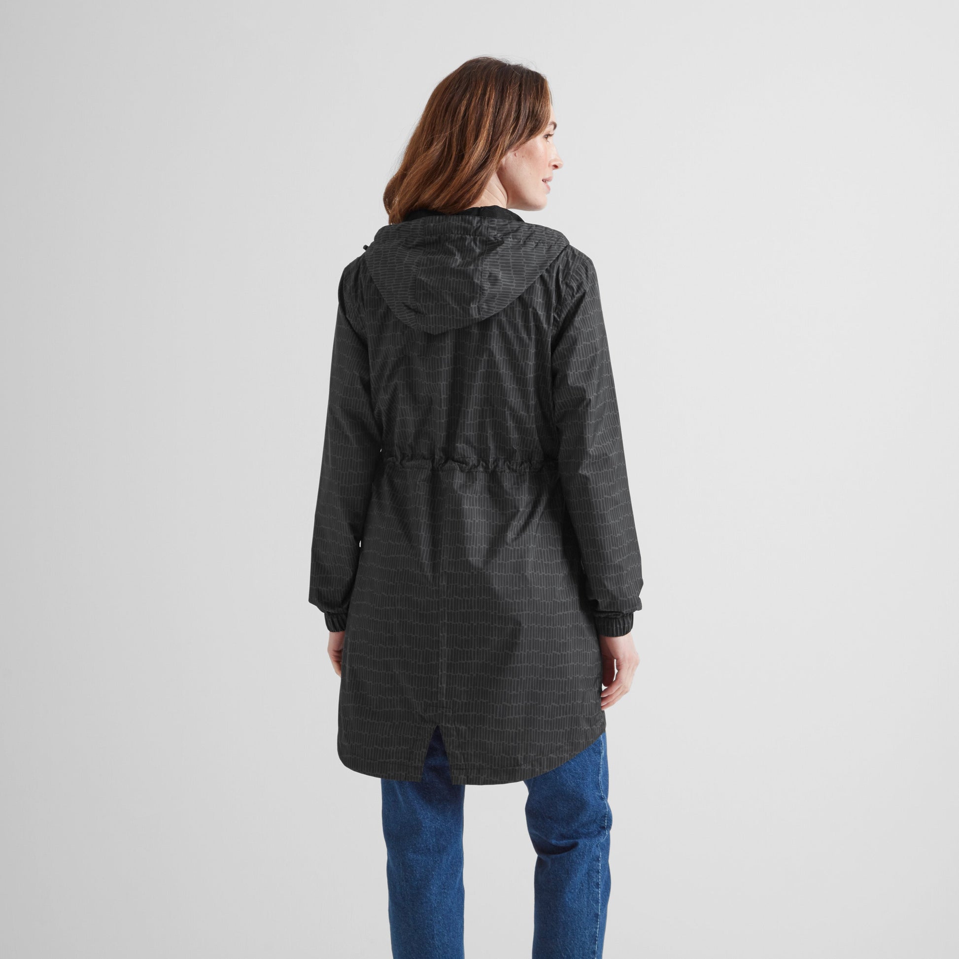 Kilnsey Womens Waterproof Jacket - Washed Black Dash Print