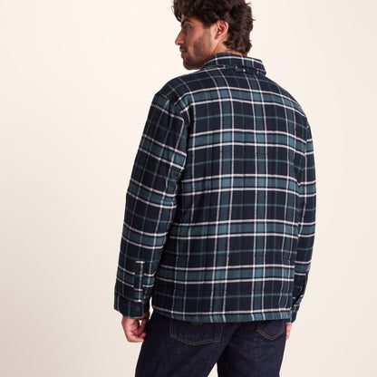 Kinsey Mens Quilted Flannel Shacket - Dark Indigo Check