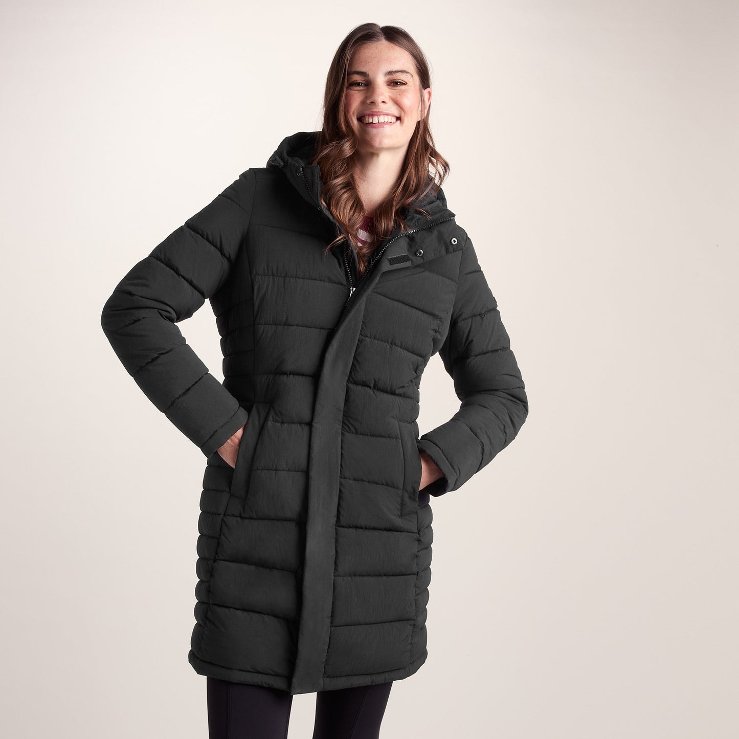 Kirkham Womens Long Shower Resistant Insulated Jacket - Black
