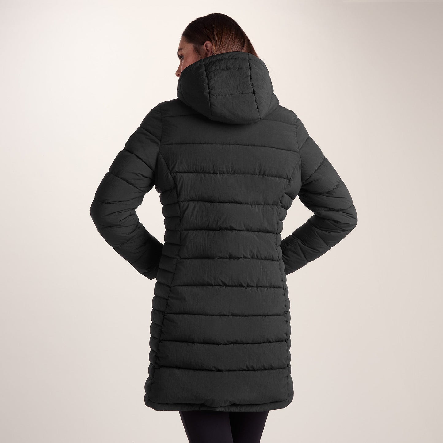 Kirkham Womens Long Shower Resistant Insulated Jacket - Black