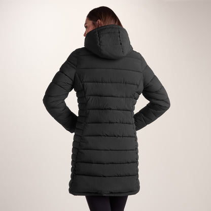 Kirkham Womens Long Shower Resistant Insulated Jacket - Black