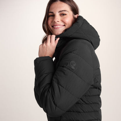 Kirkham Womens Long Shower Resistant Insulated Jacket - Black