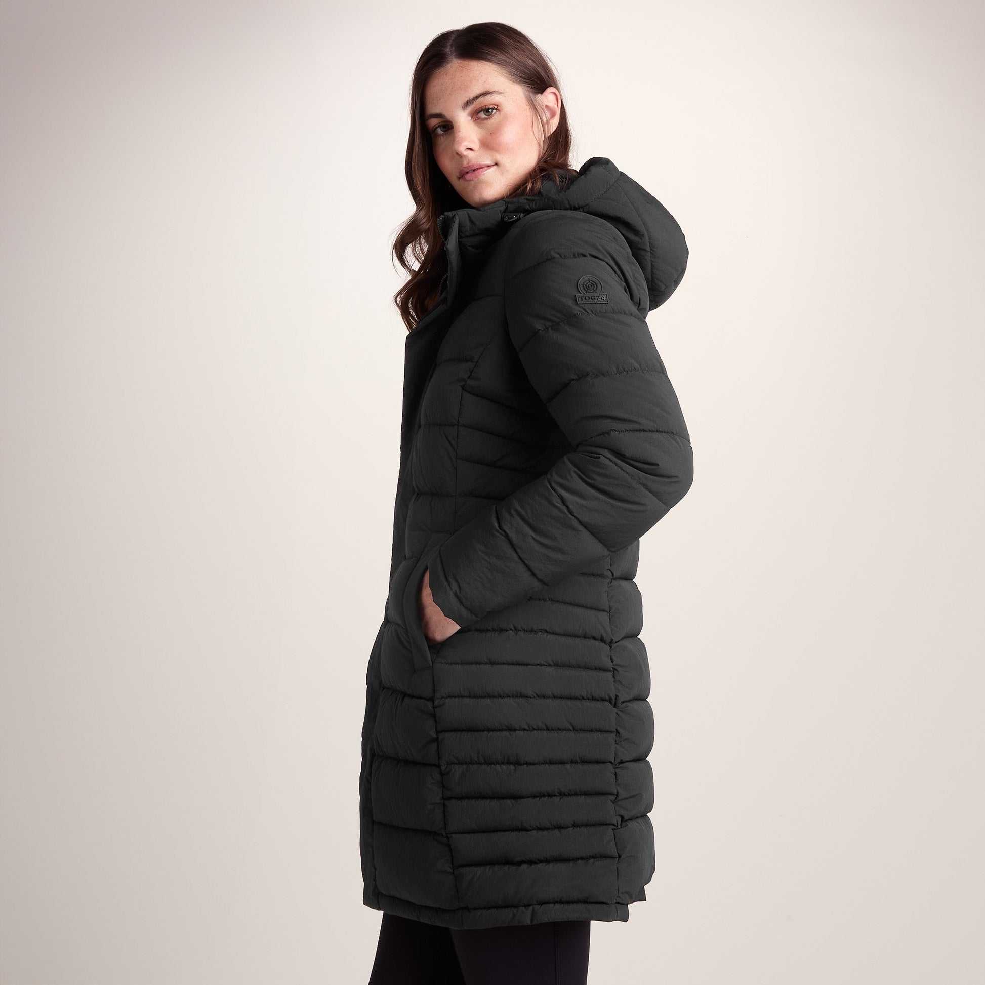 Kirkham Womens Long Shower Resistant Insulated Jacket - Black