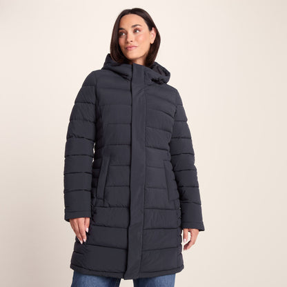 Kirkham Womens Long Shower Resistant Insulated Jacket - Dark Indigo