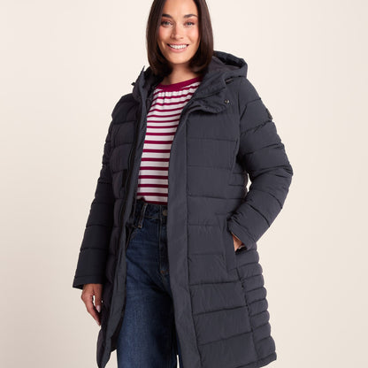 Kirkham Womens Long Shower Resistant Insulated Jacket - Dark Indigo