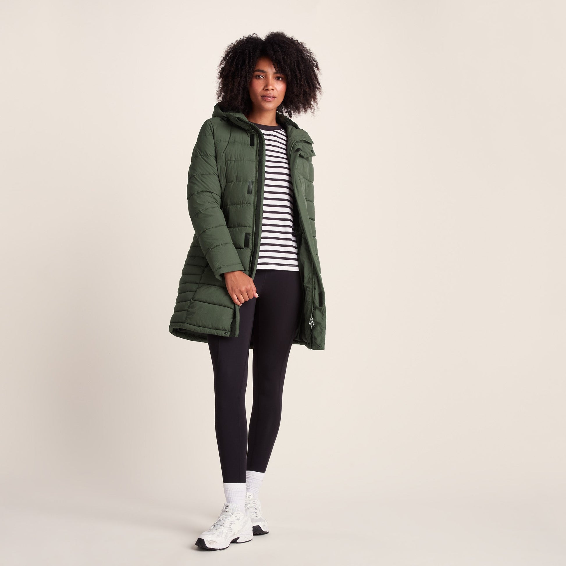 Kirkham Womens Long Shower Resistant Insulated Jacket - Dark Green
