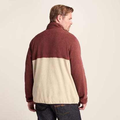 Kirton Mens Relaxed Fit Microfleece Zip Neck - Port/Hazelnut