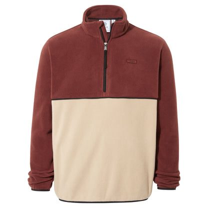 Kirton Mens Relaxed Fit Microfleece Zip Neck - Port/Hazelnut