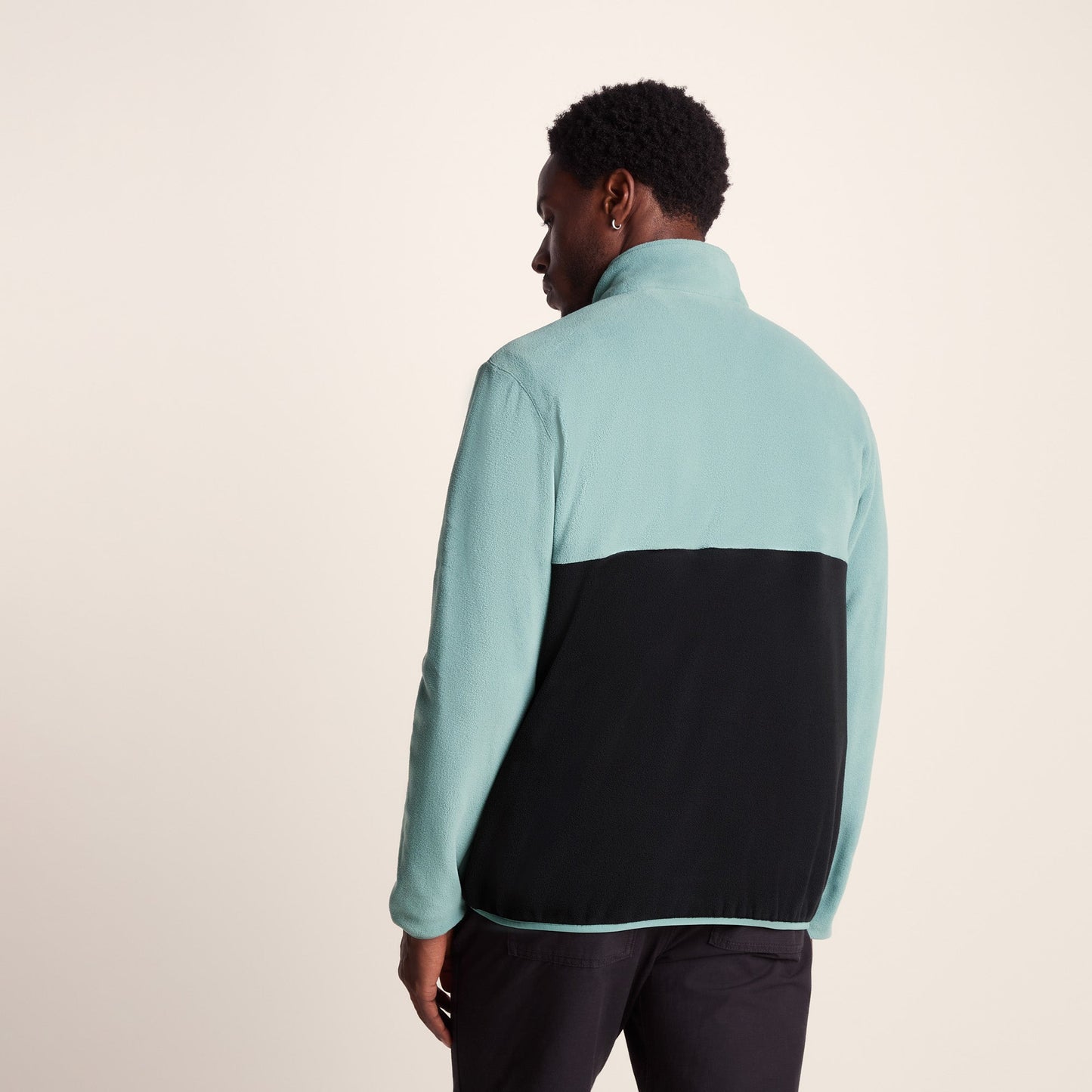 Kirton Mens Relaxed Fit Microfleece Zip Neck - Steel Teal/Black