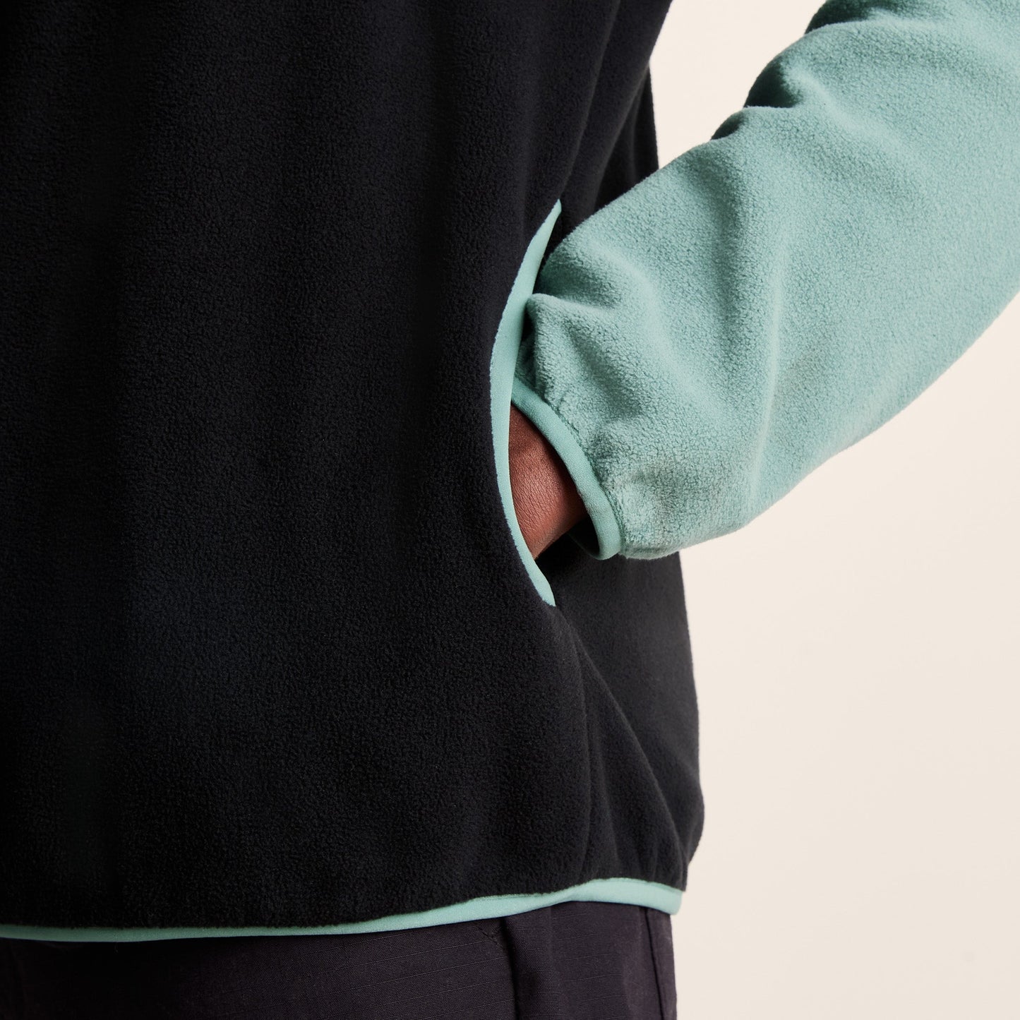 Kirton Mens Relaxed Fit Microfleece Zip Neck - Steel Teal/Black