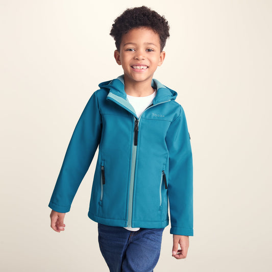 Koroma Kids Softshell Hooded Jacket - Mosaic Blue