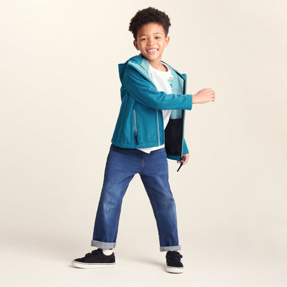 Koroma Kids Softshell Hooded Jacket - Mosaic Blue