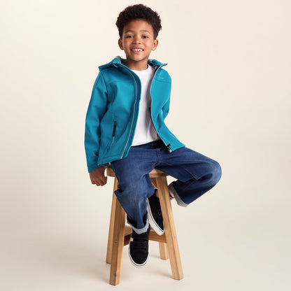 Koroma Kids Softshell Hooded Jacket - Mosaic Blue