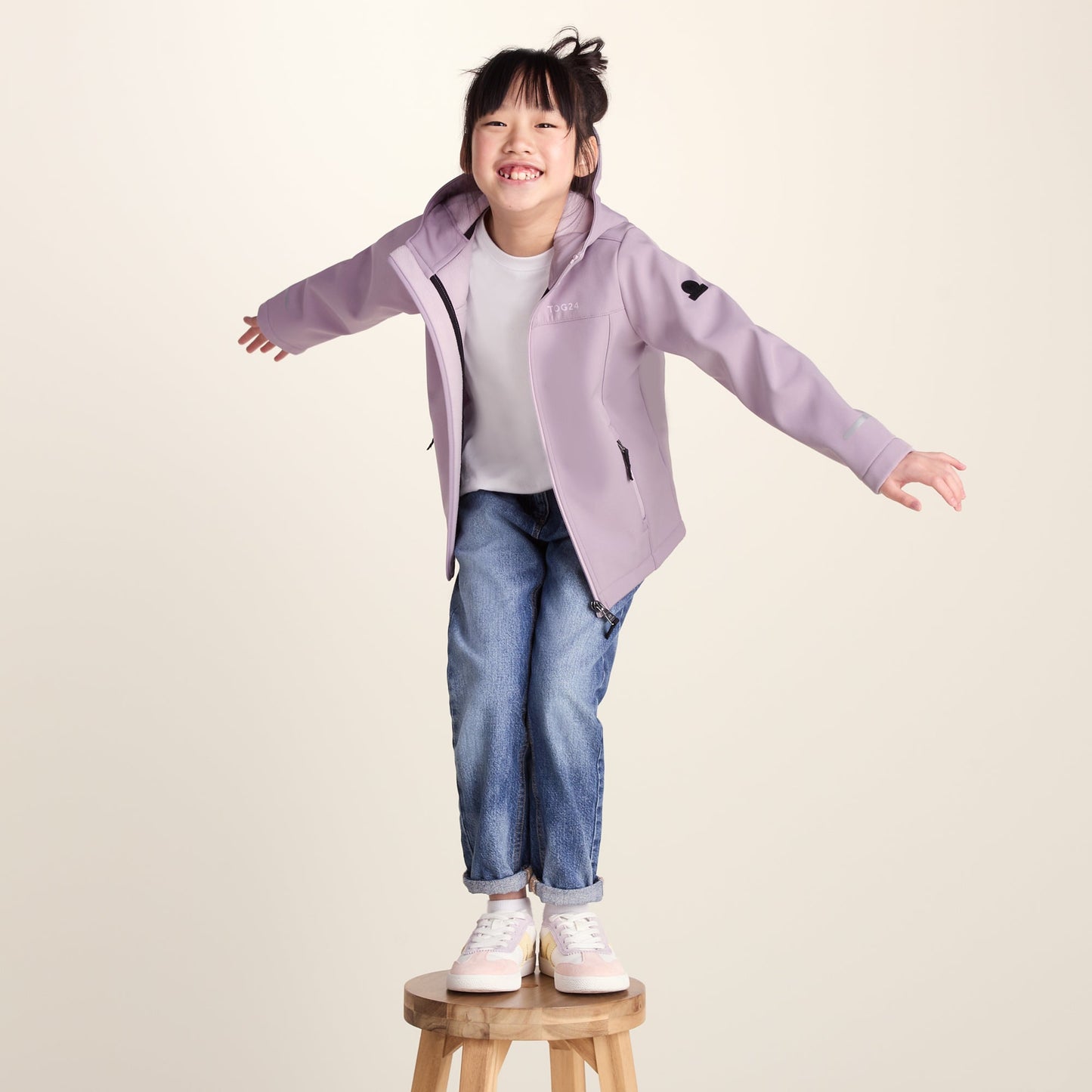 Koroma Kids Softshell Hooded Jacket - Lavender Grey