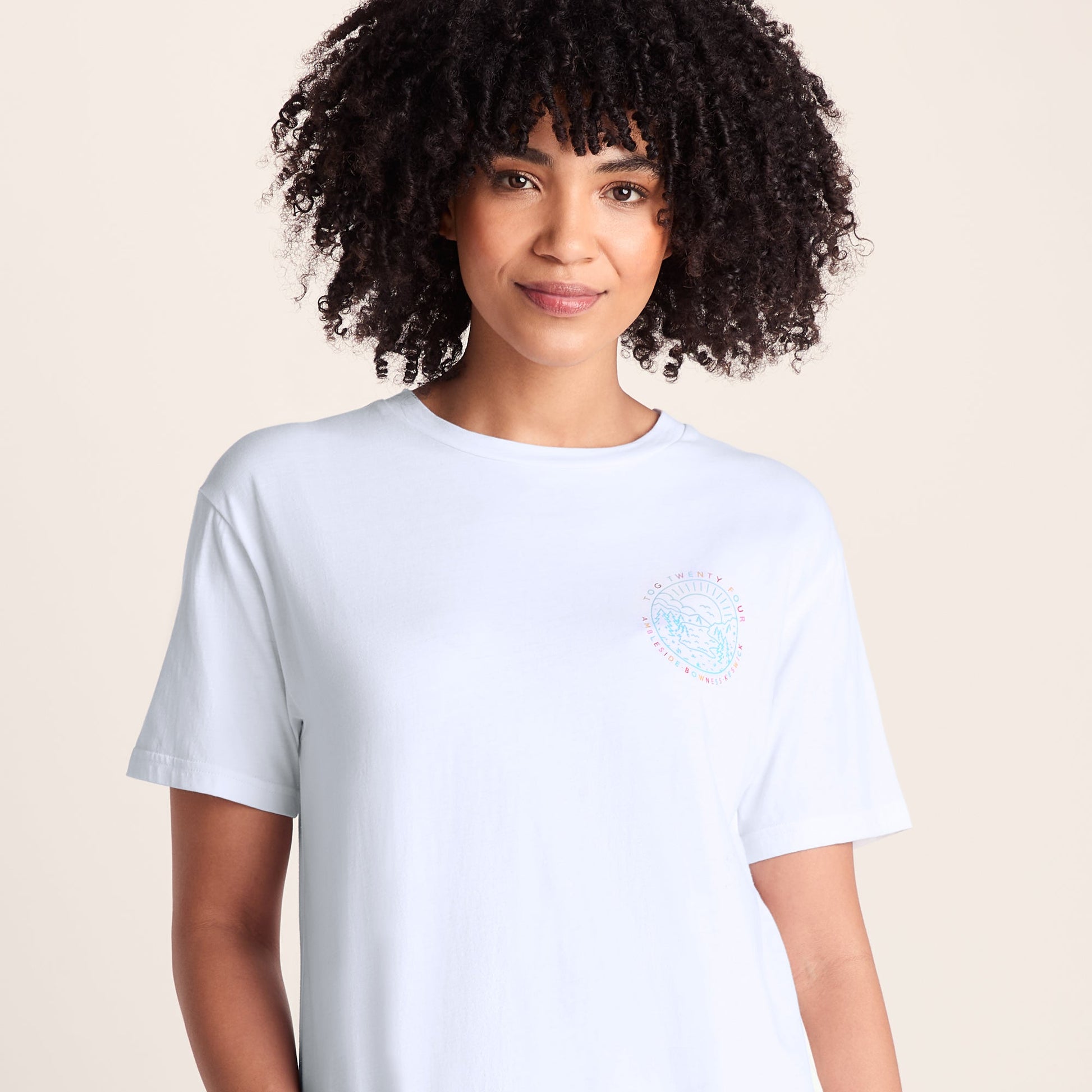 Lakeside Womens 100% Cotton Supersoft Relaxed Fit T-Shirt - Optic White