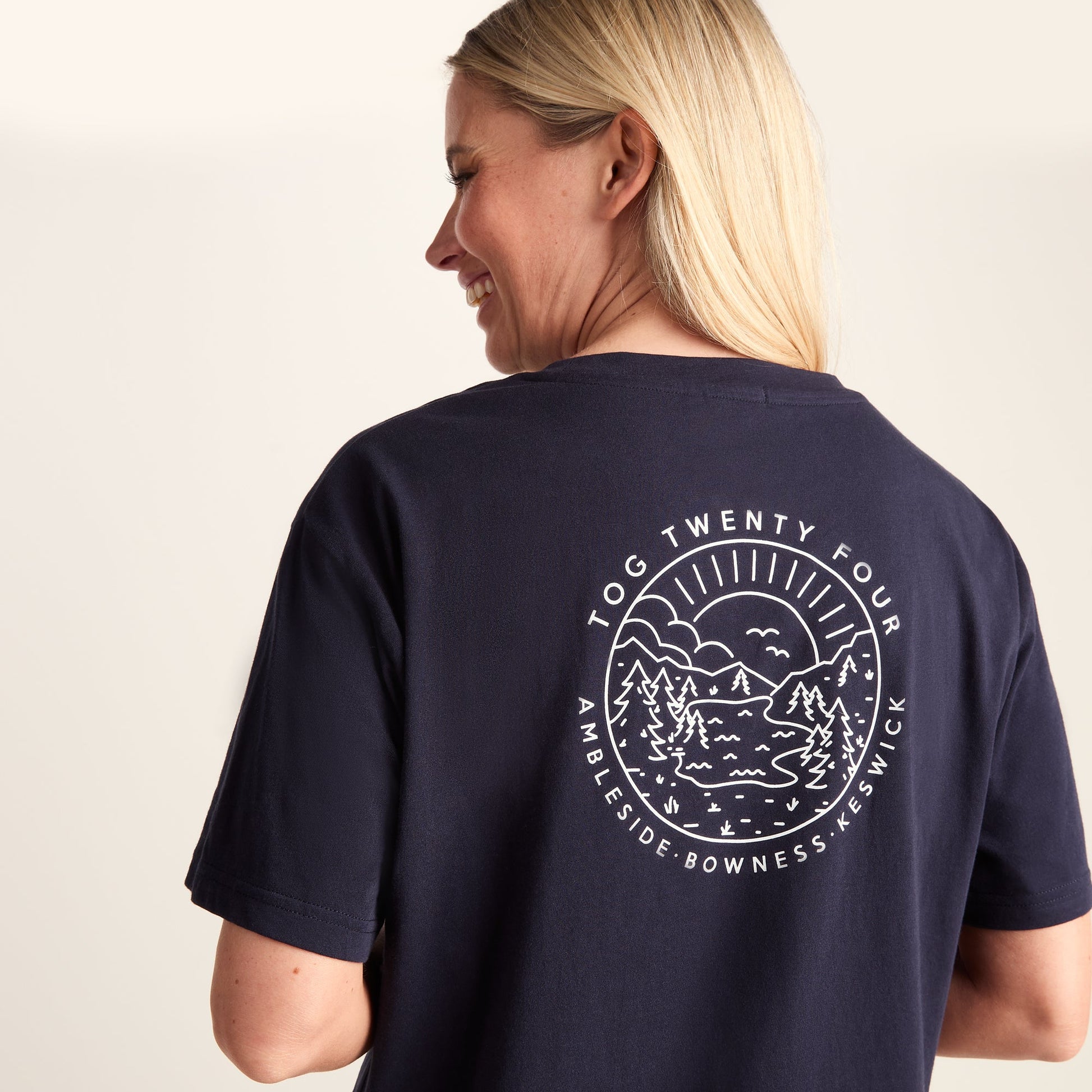 Lakeside Womens 100% Cotton Supersoft Relaxed Fit T-Shirt - Dark Indigo