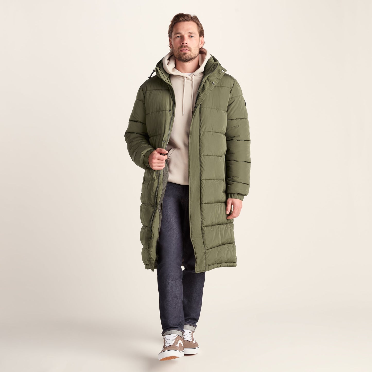 Langrick Mens Long Insulated Jacket - Khaki