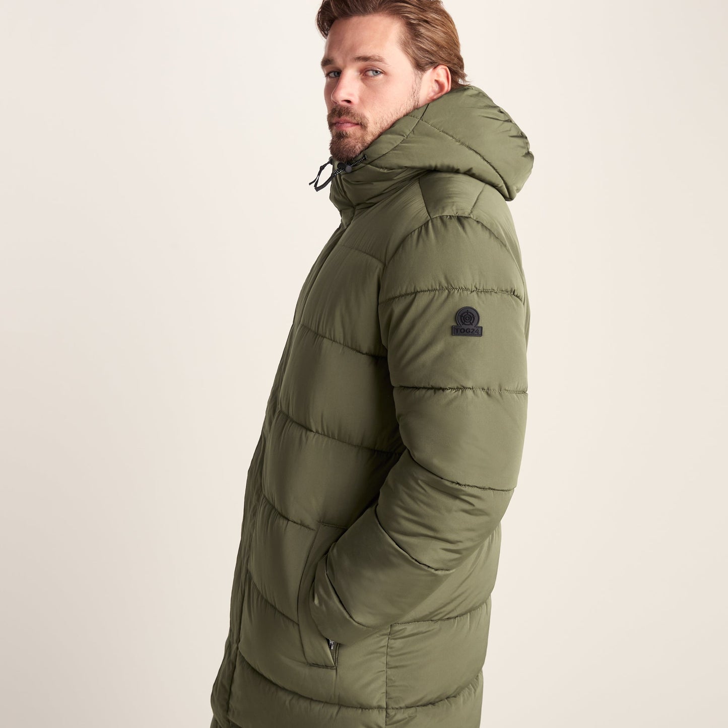Langrick Mens Long Insulated Jacket - Khaki