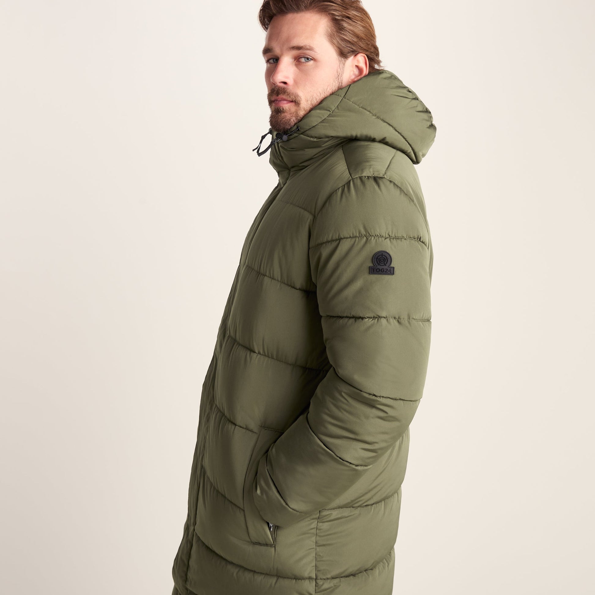 Langrick Mens Long Insulated Jacket - Khaki