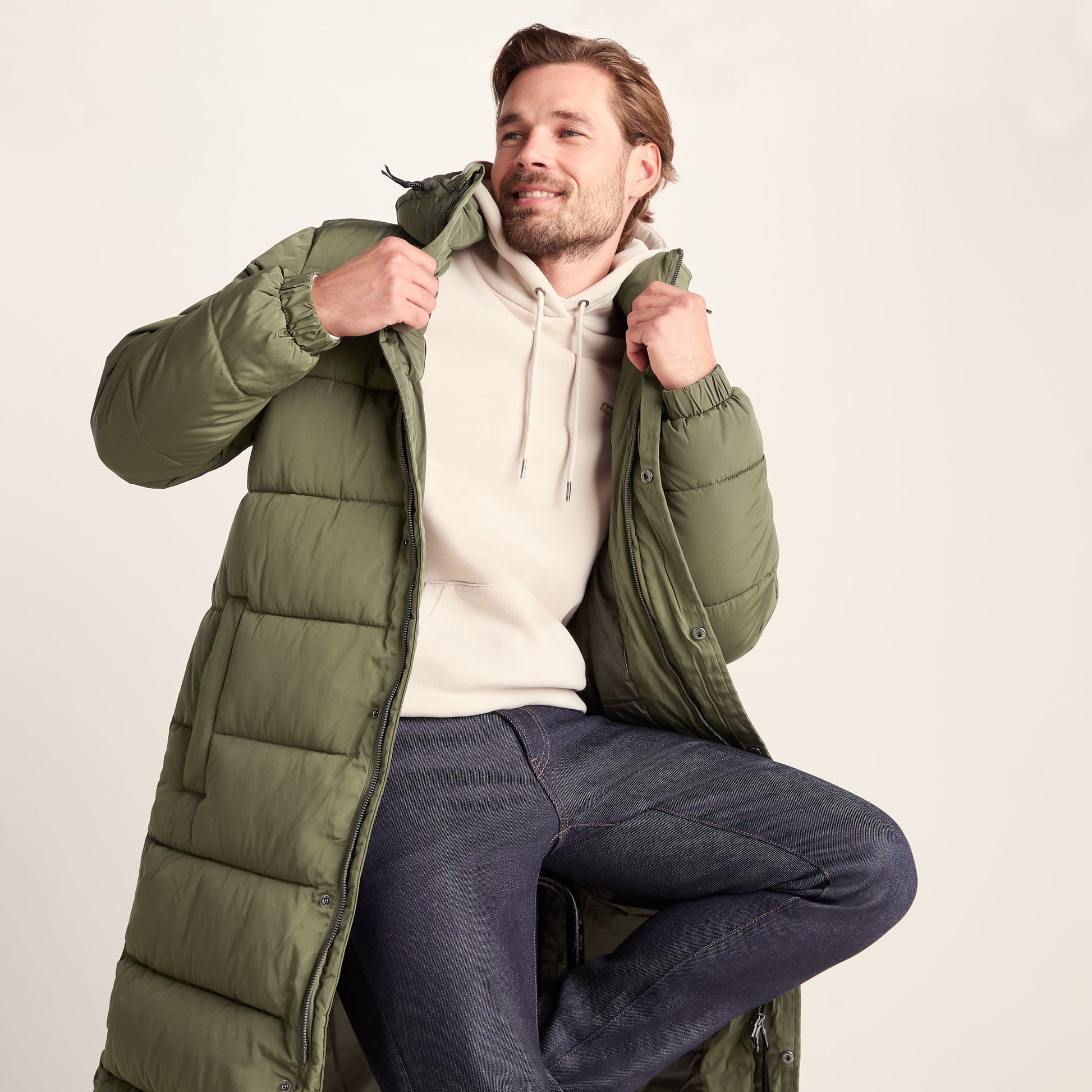 Langrick Mens Long Insulated Jacket - Khaki