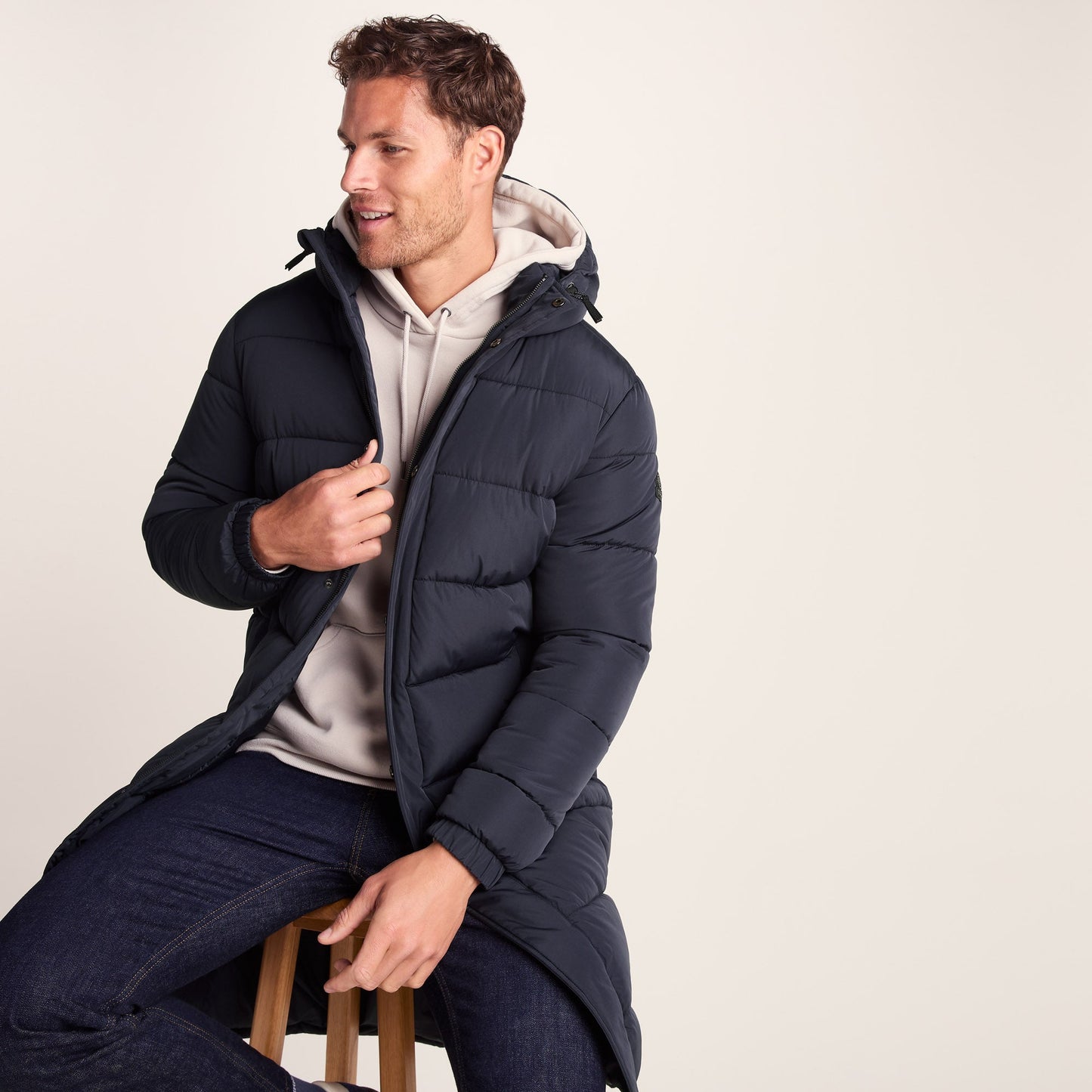 Langrick Mens Long Insulated Jacket - Dark Indigo