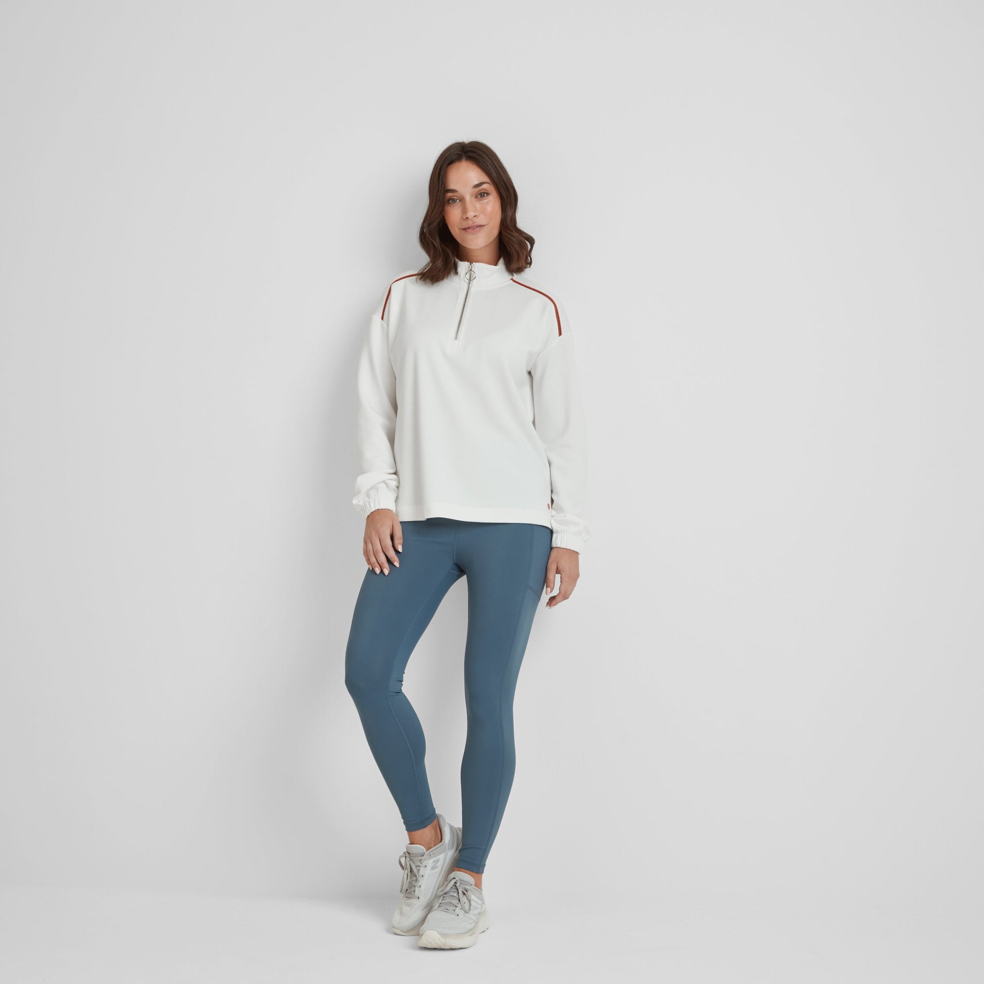 Larelle Womens Half Zip Sweatshirt - Vanilla