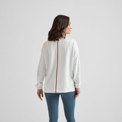 Larelle Womens Half Zip Sweatshirt - Vanilla