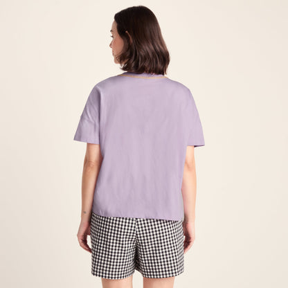 Laurie Womens 100% Cotton Supersoft Boxy Fit T-Shirt - Lilac Blossom