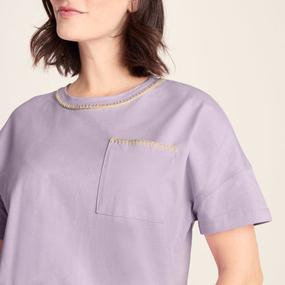 Laurie Womens 100% Cotton Supersoft Boxy Fit T-Shirt - Lilac Blossom